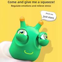 Jouet anti-stress en plastique souple, petit chenille aux grands yeux, viral sur internet, gadget amusant et créatif pour déstresser et faire des farces