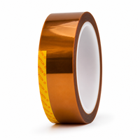Cinta Aislante de Poliimida PI de 0.05mm con Adhesivo de Silicona, Color Ámbar, UL94 V-0, para PCB, Soldadura por Ola, Enmascaramiento de Motores y Transformadores