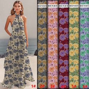 Venta Directa de Fábrica, Tela de Poliéster 100% con Estampado Digital de Flores para Ropa de <span class=keywords><strong>Mujer</strong></span>, Tela de Moda para Vestidos <span class=keywords><strong>Mango</strong></span> - Product Image 1