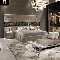 Tête de Lit en Cuir Haut de Gamme King Size, Double, Cadre en Bois Moderne, Meuble de Chambre à Coucher de Luxe