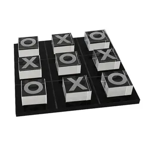 3d Acryl Heldere Tic Tac Toe Spelset Met 9 Spelstukken