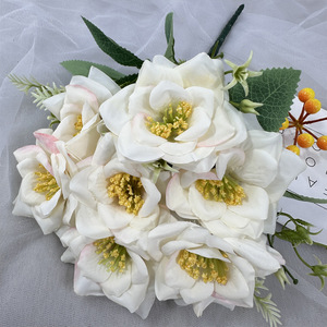 Ramo de rosas de seda de 7 cabezas al por mayor arreglo de flores de boda artificiales con uso de pared flores de simulación de boda - Product Image 3
