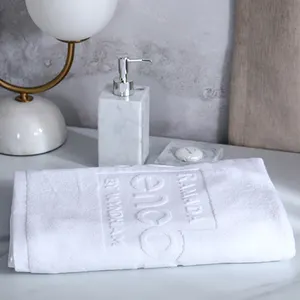 luxury hotel 100% cotton jacquard design bath towel and bath mat