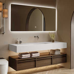 Mới phong cách Trung Quốc Rock slab Hot uốn một lưu vực tủ phòng tắm kết hợp của rắn gỗ phòng tắm chậu rửa bàn rửa - Product Image 3