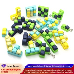 Jouet anti-stress mécanique en forme de <span class=keywords><strong>Tetris</strong></span>, porte-clés clicker, jouet sensoriel à presser pour le soulagement du stress, pour TDAH et autisme - Product Image 4