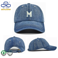 Gorras de Béisbol de Mezclilla Lavada de Primera Calidad, Estilo OEM ODM, con Logotipo Bordado, para Eventos Grupales Unisex