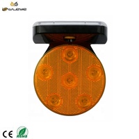 Luz de Advertencia Solar IP66 Impermeable con 6 LED y Modos de Destello Alternado y Sincronizado