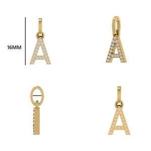 Colgante de Letra Inicial con Diamantes en Oro de 14K, Personalizado de la A a la Z, Joyería Elegante, Regalo para Mujer - Product Image 1