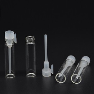 50 pcs/lot Mini verre parfum petit échantillon flacons bouteille <span class=keywords><strong>de</strong></span> parfum 1ml vide laboratoire liquide parfum Tube à essai bouteille d'essai - Product Image 2