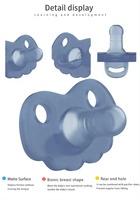 100% Sucette pour bébé en silicone de qualité alimentaire sans BPA écologique/non toxique Logo personnalisé liquide apaiser anneau de dentition débit moyen bébé