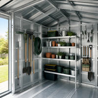 Abri de jardin extérieur durable pour outils de jardinage, bâtiment métallique préfabriqué, structure en acier haute résistance, montage facile