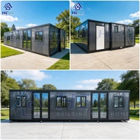 Maison préfabriquée extensible en conteneur de 40 pieds ou 20 pieds avec revêtement en acier PPGI de 0,5 mm, 2, 3 ou 4 chambres, mini-maison