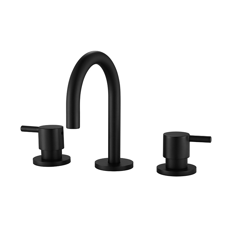 HILITE High Quality Watermark 3 Hole Double Handle Classic Basin Faucet Water Saving Deck Mounted Ba