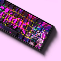 Keycaps PBT Esthétiques Style Manga 129 Touches Profil Cherry Legendes Latérales Translucides pour Clavier Mécanique Personnalisé