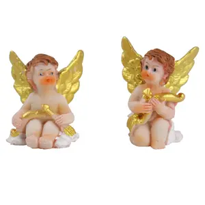 Benutzer definierte Mini Baby Cupid Geschenk Harz Engel Figur mit Flügeln