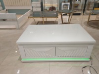 Morden table basse miroir intelligente avec lumière LED et charge sans fil table à thé multifonctionnelle pour le salon et la maison