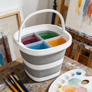 Seau à serpillière pliable de qualité supérieure, en matériaux écologiques, pour le lavage des pinceaux de peinture, le nettoyage domestique et le dessin en extérieur - Product Image 1