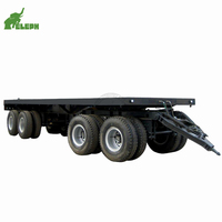 Deux essieux 20 tonnes 40 pieds à plat Cargo remorques pleine barre d'attelage remorque pour les ventes