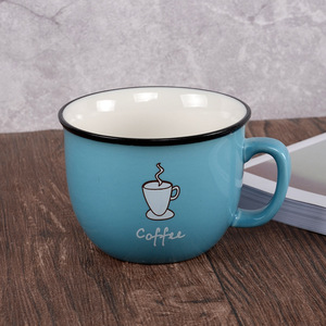 Tazza in ceramica di latte tazza di <span class=keywords><strong>caffè</strong></span> creativa tazza tazza da <span class=keywords><strong>caffè</strong></span> a bocca larga per la colazione supporta la tazza colorata di personalizzazione del Logo in piccoli lotti - Product Image 3