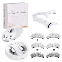 Cils magnétiques 3D faits à la main, légers et naturels, courbure CC, vente en gros avec logo personnalisé, emballage couleur et applicateur réutilisable