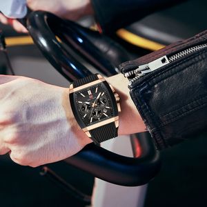 New MINI FOCUS 0628G Business Fashion <b>Men's</b> <b>Watch</b> <b>Rectangular</b> Mirror Luminous Silicone Strap Waterproof <b>Men's</b> Quartz <b>Watch</b> 2025 - Product Image 5