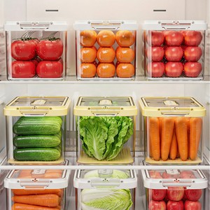 Large Capacity <b>Refrigerator</b> Storage Box Food Grade With Lid For Fruit Vegetable Organization - Product Image 2