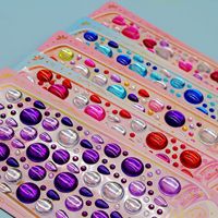 Nouveaux autocollants en papier acrylique ABS-173 Starry Diamond découpés, imprimés UV, pour bricolage créatif, motifs de dessins animés, décorations mignonnes pour le visage