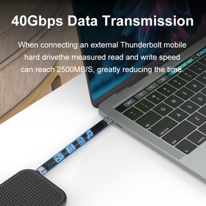 Carga rápida 5A 240W A346 USB4/Thunderbolt4 Cable corto plano tipo C FPC Flex Cord Series 40Gbps Cable USB para transmisión de datos - Product Image 3