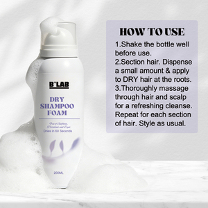 Shampooing Sec Moussant à l'Amidon de Riz et au Panthénol 200ml Hydratant Contrôle du Sébum Volumisant Sans Résidu Blanc Lavage Sans Eau Nourrissant - Product Image 5