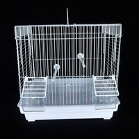 Jaula de Viaje Portátil para Loros, Transportín Ligero para Pájaros con Percha y Comederos, Jaula Transpirable para Pájaros Pequeños para Viajes al Veterinario