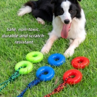 Jouet d'entraînement interactif pour chien, durable et résistant aux morsures, qui nettoie les dents et est portable avec une corde attachée