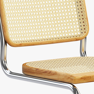 Comodo tempo libero Vintage argento cromato gambe in metallo Rattan retro <span class=keywords><strong>Cesca</strong></span> sedie da cucina - Product Image 4