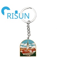 Porte-clés Souvenir d'Estonie Personnalisé en Tissu Traditionnel avec Drapeau et Oiseau, Cadeau de Voyage en Gros, I Love Estonia, Tallinn