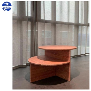 Màu đỏ travertine Slap <span class=keywords><strong>Granite</strong></span> Đá Bàn cà phê bảng phụ cho phòng khách Màu Đỏ travertino nhà bếp Countertop bàn ăn - Product Image 4