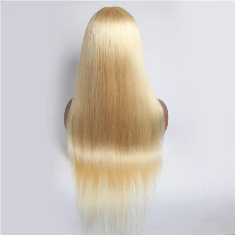 Wholesale Silky Straight 13*4 HD Lace Frontal Blonde 100% Virgin Brazilian Remy Human hair Transparent 613 wigs for black woman