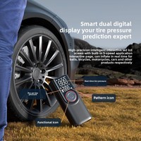 Mini pompe à pneu électrique portable à double usage Gonfleur d'air numérique pour voiture avec boîte en ABS incluse