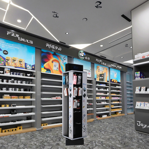 Hiện đại phong cách Acrylic Rack hiển thị với xoay dẫn ánh sáng thân thiện với môi triển lãm thương mại hàng hóa cho tai nghe đứng - Product Image 5