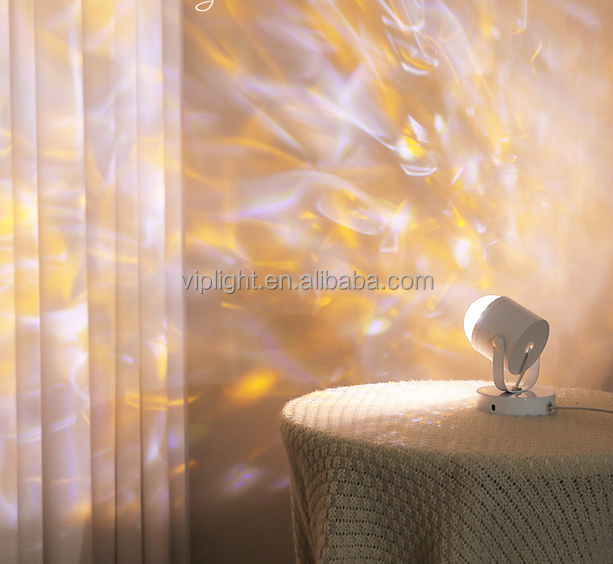 Ocean Wave Projector Led Night Light Aid Sleeping Romantic Soothing Water Wave USB LED Light Lamp Projector Music Player for Kid