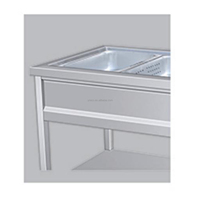 Chauffe-plat électrique en acier inoxydable avec chariot Bain Marie Buffet d'angle avec armoire Vitrines de refroidissement