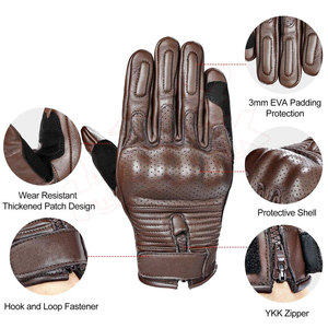 Gants de course en cuir véritable respirant Motocross Protective Outdoor Sports Gear avec motif imprimé pour la conduite de moto - Product Image 2