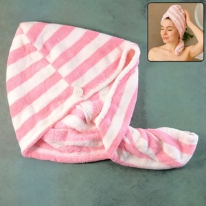 <span class=keywords><strong>Serviette</strong></span> de bain en coton rayée 100% coton, absorbante, pour cheveux, accessoire de bain - Product Image 1