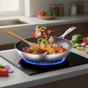 Sartén Antiadherente de Acero Inoxidable de 36 cm, Compatible con Inducción, para Cocina Profesional y Doméstica, Tamaño Extra Grande - Product Image 2