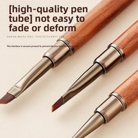 Lot de pinceaux professionnels pour nail art avec manche en bois de santal et nylon, pour dessin, peinture et manucure