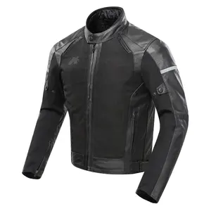 DUHAN KERAKOLL Cowhide Nylon 600D Removable Warm Lining Motorcycle Leather Jacket Motocross