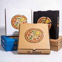 Boîte d'emballage pour pizza noire carrée personnalisée avec logo, imprimée sur mesure, 20x20, 40x40, 30x30, 12x12, 33, 18 cm, 16, 14, 10, 18 pouces