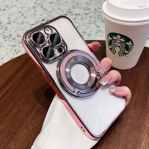 เคสโทรศัพท์เคลือบเงาแบบมีขาตั้งวงแหวนหมุนได้ 90 องศา ดีไซน์หรูหรา สำหรับ iPhone 12 13 14 15 16 Pro Max  แบบนิ่ม - Product Image 4