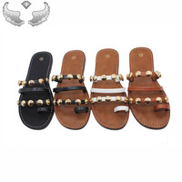 Chaussons pour femmes de haute qualité et tendance, sandales confortables pour femmes, emballage personnalisé avec logo, sandales d'été, sandales métalliques