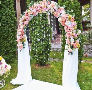 Arche en métal pour mariage, jardin, décoration de fête nuptiale, Pergola en métal, à assembler librement, 2 tailles - Product Image 1