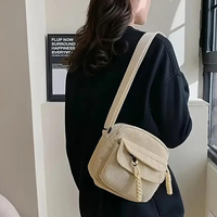 Sac à main à bandoulière personnalisé pour femmes Sac à bandoulière en velours côtelé avec bandoulière réglable