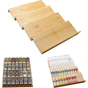 Estante para Especias de Bambú de 4 Niveles, Tipo Vertical, Ahorra Espacio, Organizador de Cajones de Cocina - Product Image 3